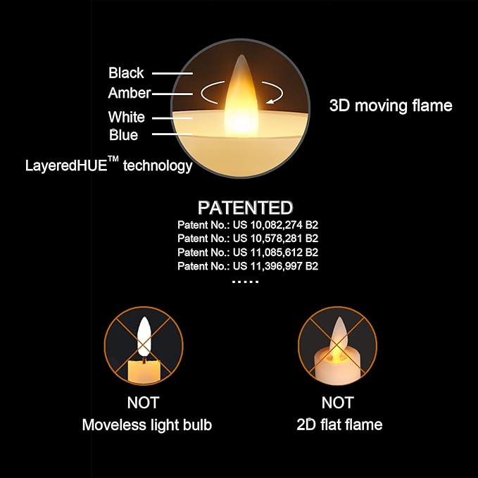 White Cracked Glass Flameless Pillar Candles - 3D Moving Flickering LED, Remote Timer & Battery Operated, Real Wax Interior for Home/Christmas Decor