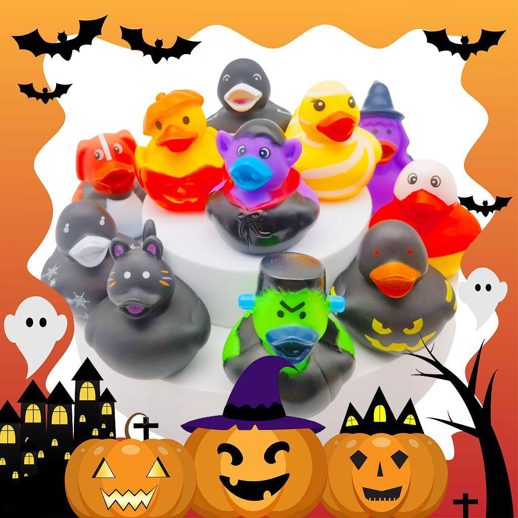36 Pcs Halloween Rubber Ducks,Baby Showers Accessories Jeep Duckies Bath Toys for Kids Halloween Party Favors,Gift Exchange (Halloween)