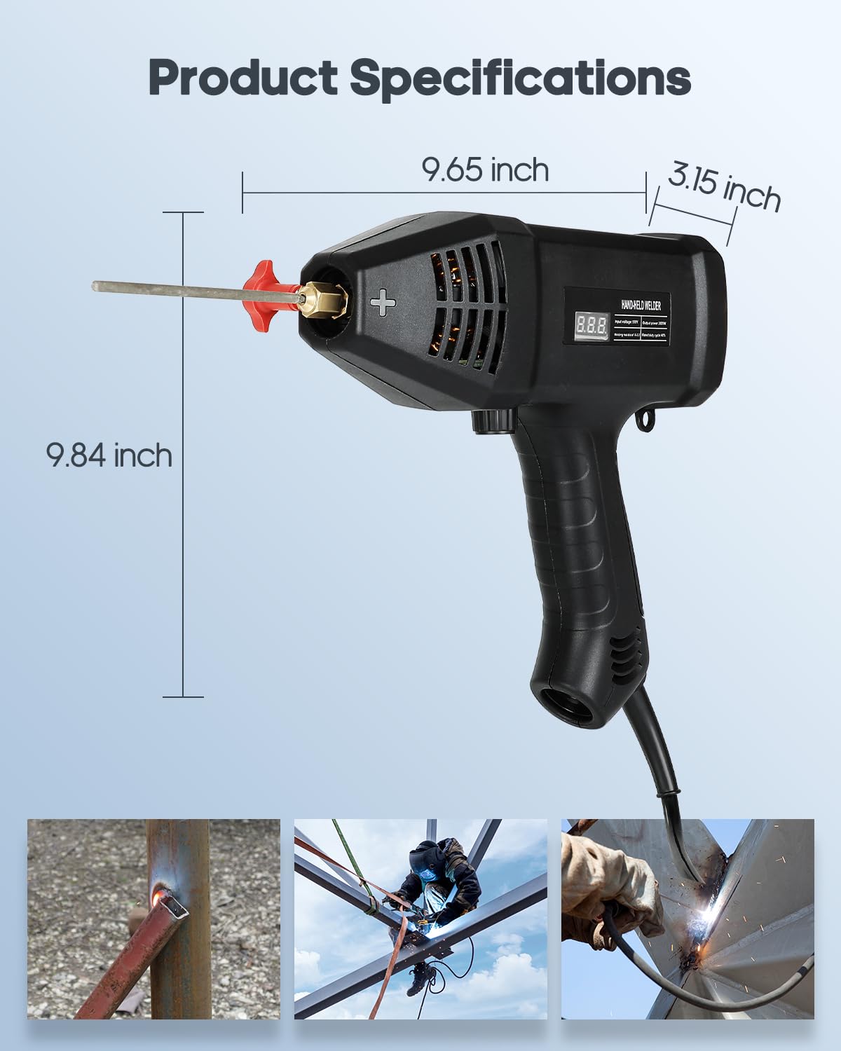 Handheld Welder Machine 110V Portable Welding Machine with IGBT Inverter 6 Variable Current Adjustmen 20-200Amp Welding Output Portable Handheld Welder for 1/16"-1/8" All Size Welding Rod