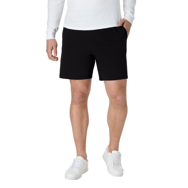 Hanes Mens Jersey Cotton With Pocket Workout-and-training-shorts, Black, Medium US