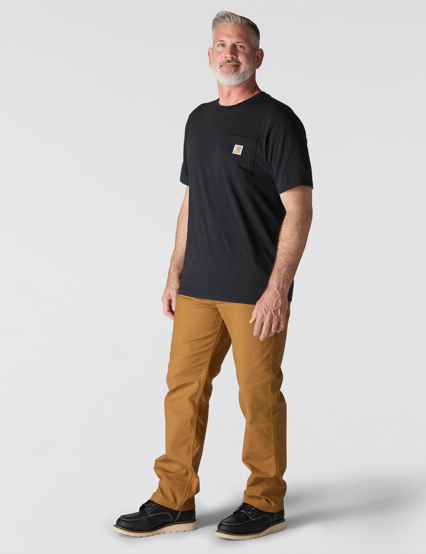 Carhartt Mens Loose Fit Heavyweight Short-Sleeve Pocket T-Shirt Work Utility t Shirts, Black, Large US