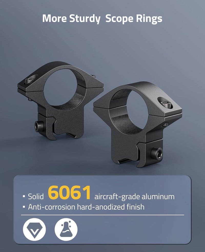 CVLIFE 1 Inch Scope Rings - Durable Scope Mount for Dovetail & Picatinny Rails | 2-Pack