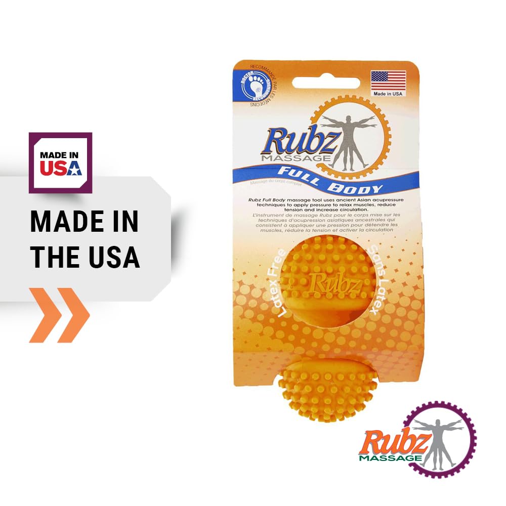 Due North Foot Rubz Hand & Back Massage Ball - Relieve Pain from Plantar Fasciitis, Tight Muscles & Sore Feet - Massage Tool