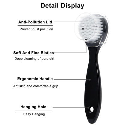 4 Colors Facial Cleansing Brush, Beomeen Face Scrubber Exfoliating Brush Face Wash Scrub Exfoliator for Skin Care, Makeup Removal (Blue, Pink, Purple, Clear)