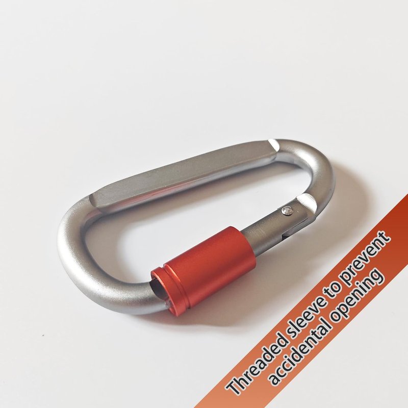 **Paracord Keychain - Durable Carabiner Clip with D Ring Metal Hook for Water Bottles, Keys & Backpacks**