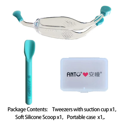 AITIME Soft Contact Lenses Remover and Insertion Tool, Contact Tweezers and Soft Silicone Scoop for Girls with Long Nails, Gift for Contact Lens New User (Green)