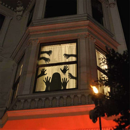 Halloween Wall Sticker Horrible Halloween Female Ghost Hand Wall Decal Removable Shadowy Figure Glass Window Wall Stickers Decor for Party Decoration Festive Atmosphere