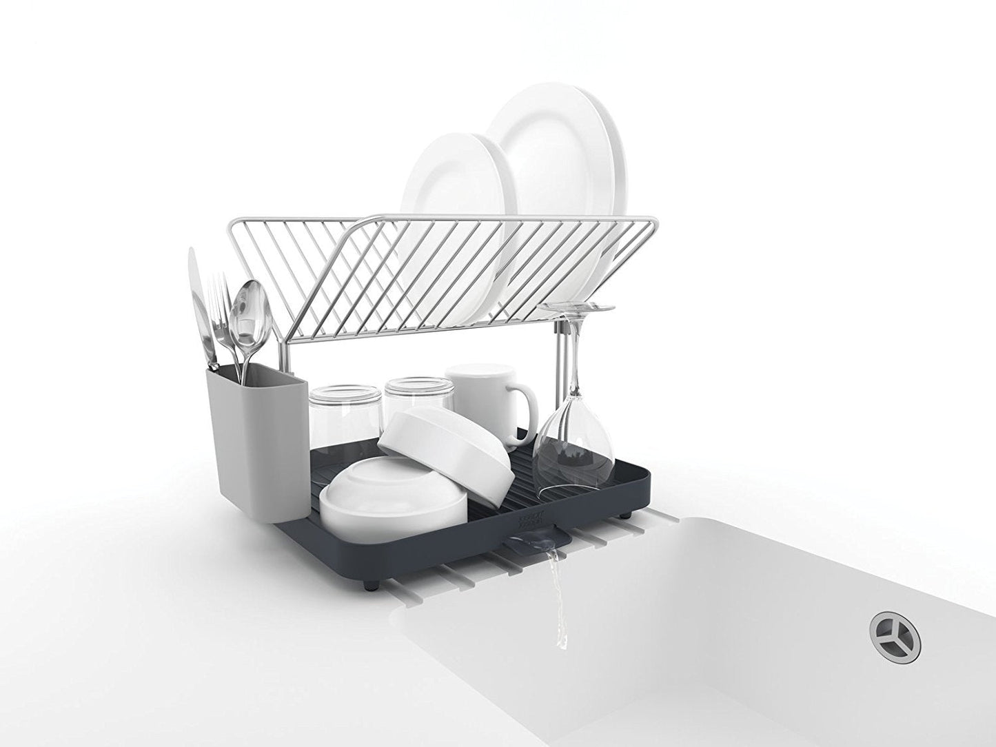 Joseph Joseph Y-Rack 2-Tier Dish Drainer - Grey