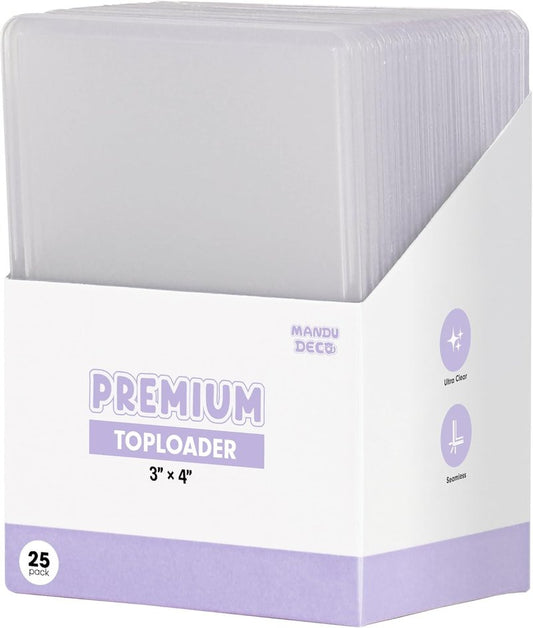 Mandu Deco Toploaders for Kpop Album Photocards - PVC Free, 3" x 4" | Pack of 25
