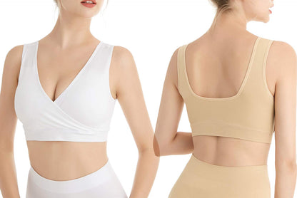 Lemef Nursing Sleep Bras Wirefree Maternity Breastfeeding Bras 3 Pack