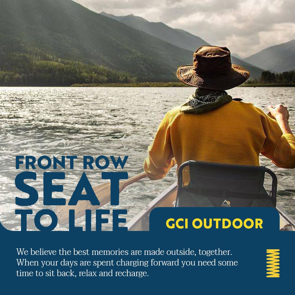 GCI Outdoor SitBacker Canoe Seat | Portable, Folding Chair with Adjustable Back Support — Black