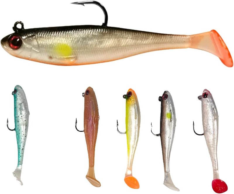 Soft Swimbait Lures - Pre-Rigged Fishing Baits with Realistic Vibration & Slow Sinking Action | Ideal for Bass, Trout, Crappie & Walleye