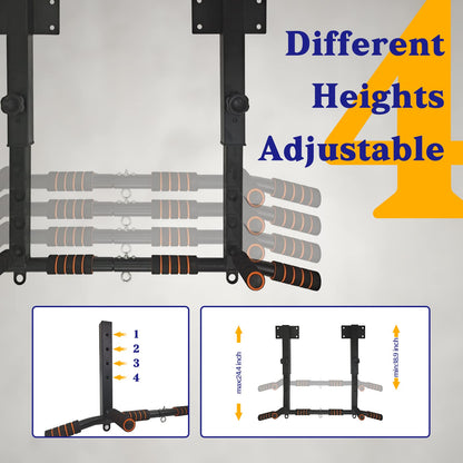BDL Joist Mount Pull Up Bar, Heavy Duty Chin Up Bar Ceiling Mount for Home Gym Strength Training Equipment, Multifunctional Chin Up Bar Joist Mount, 4 Levels of Height Adjustment