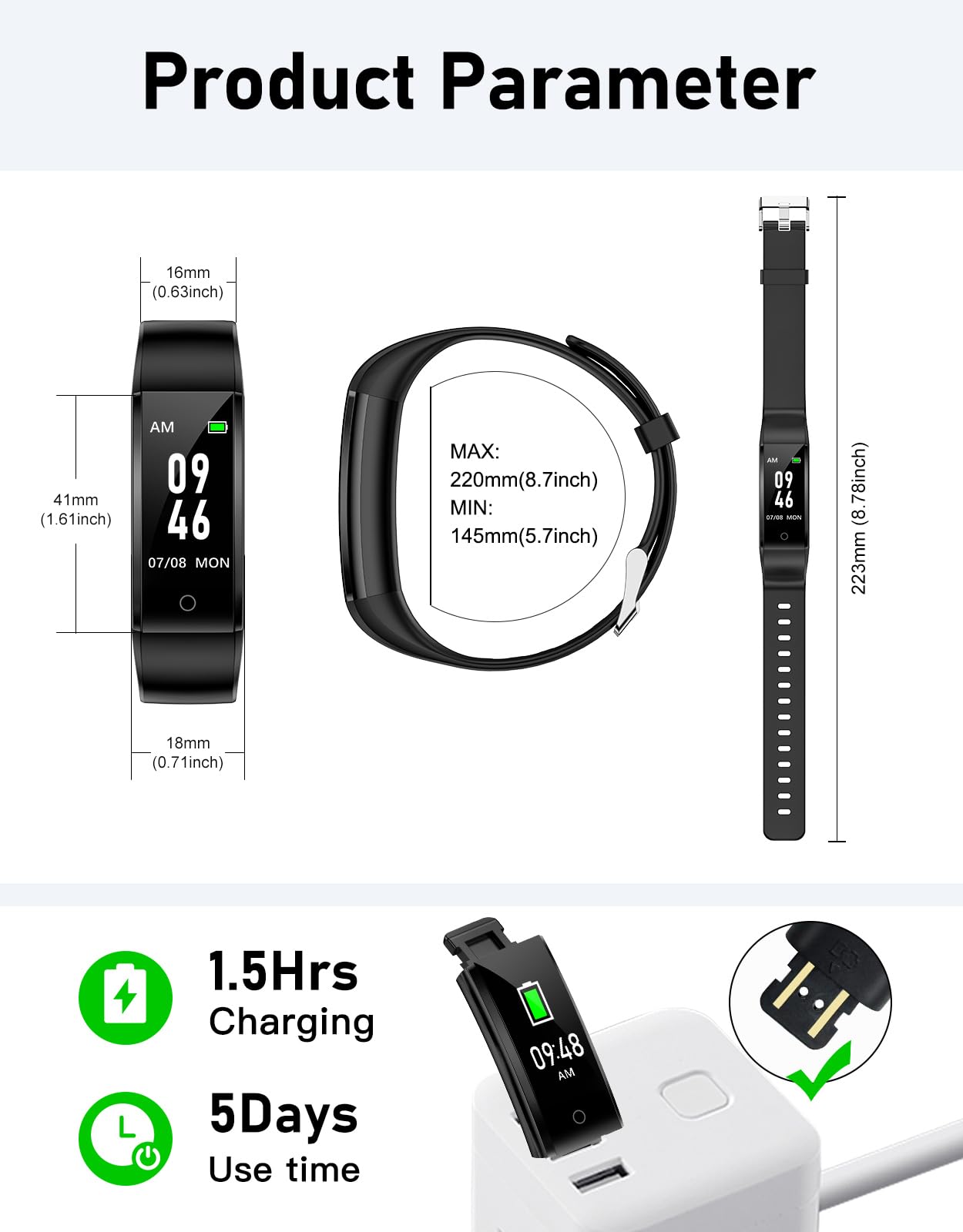 GRV Pedometer Watch Fitness Watch No Bluetooth/App/Phone Required,Fitness Tracker with Step Counter Calories Counter Sleep Monitor for Walking Running