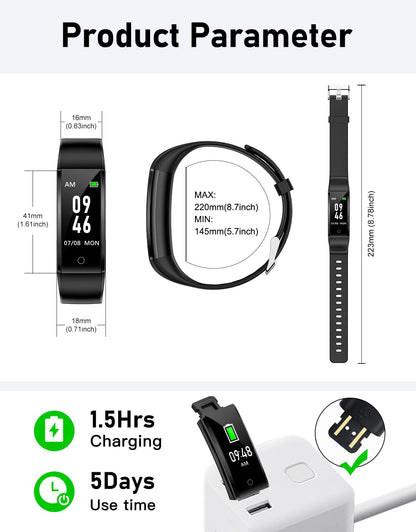GRV Pedometer Watch Fitness Watch No Bluetooth/App/Phone Required,Fitness Tracker with Step Counter Calories Counter Sleep Monitor for Walking Running