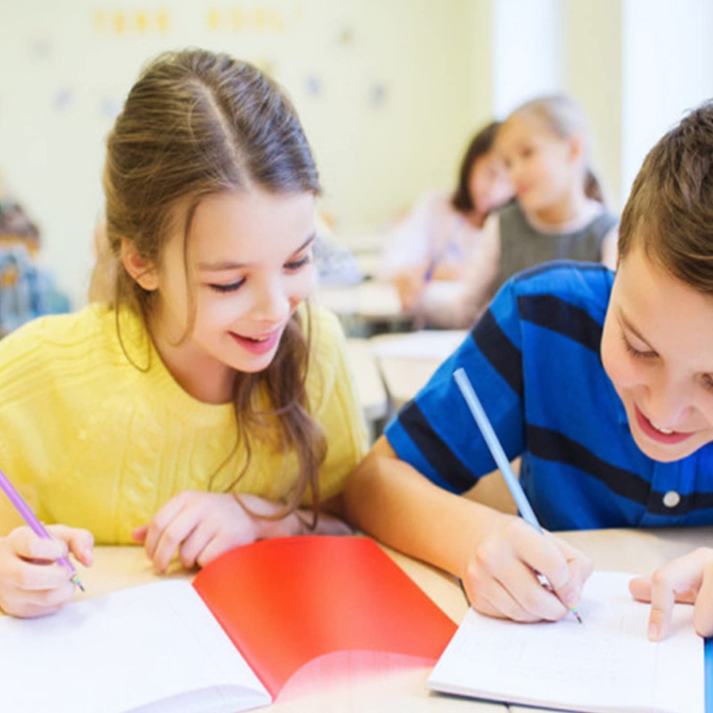 ECOTREE Pre-Sharpened Pencils #2 Eco Rainbow Paper Pencils for Kids Cute Number 2 Pencil with Erasers for School, Writing,12 Count