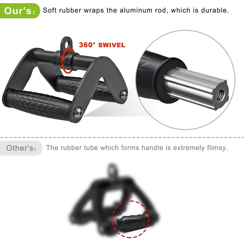 SELEWARE Cable Machine Attachments Set LAT Pulldown Attachments Cable Machine Accessories for Home Gym Weight Workout Tricep Rope Double D Row Handle V Bar Handle Pull Down Bar Straight Bar