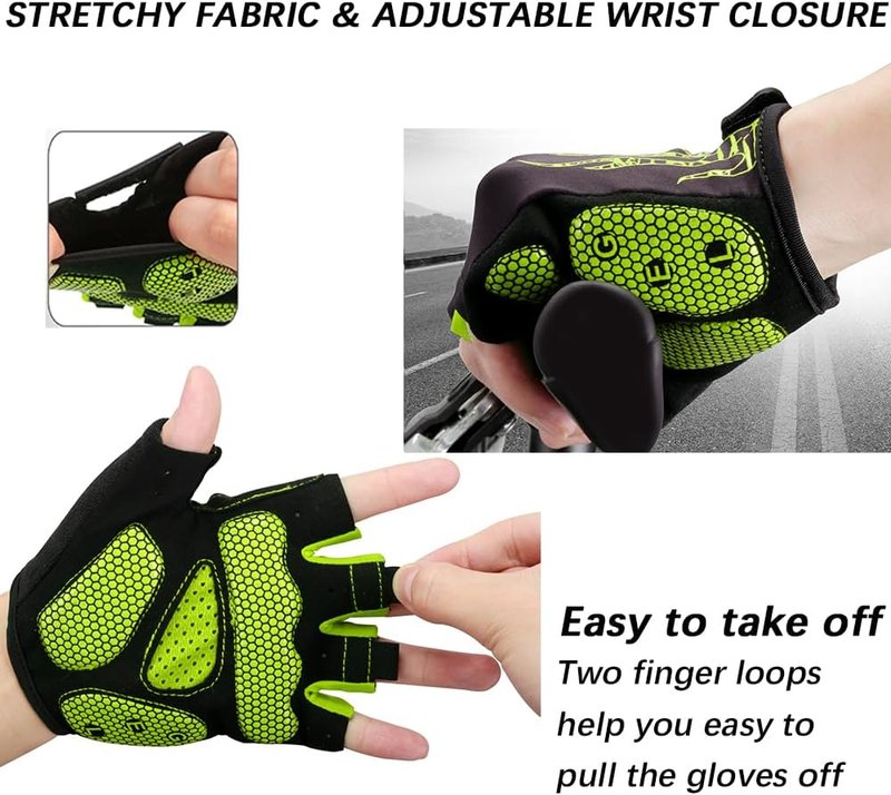 Cycling Gloves for Men & Women - 5MM Gel Pad Half Finger Design | Ideal for Cycling, Weight Lifting & Outdoor Sports