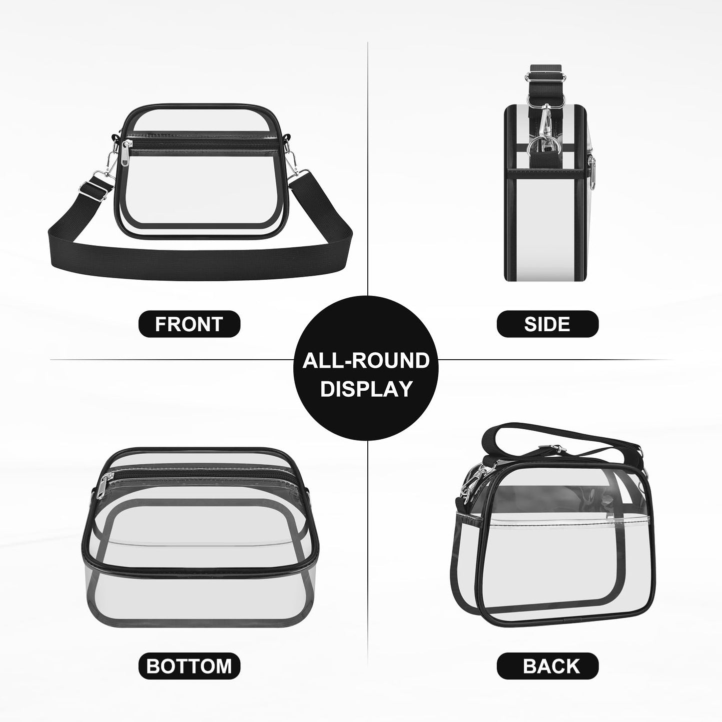 Clear Bag for Stadium Events Clear Sports Fan Handbags Purses with Adjustbale Strap for Concerts Festivals Game Day