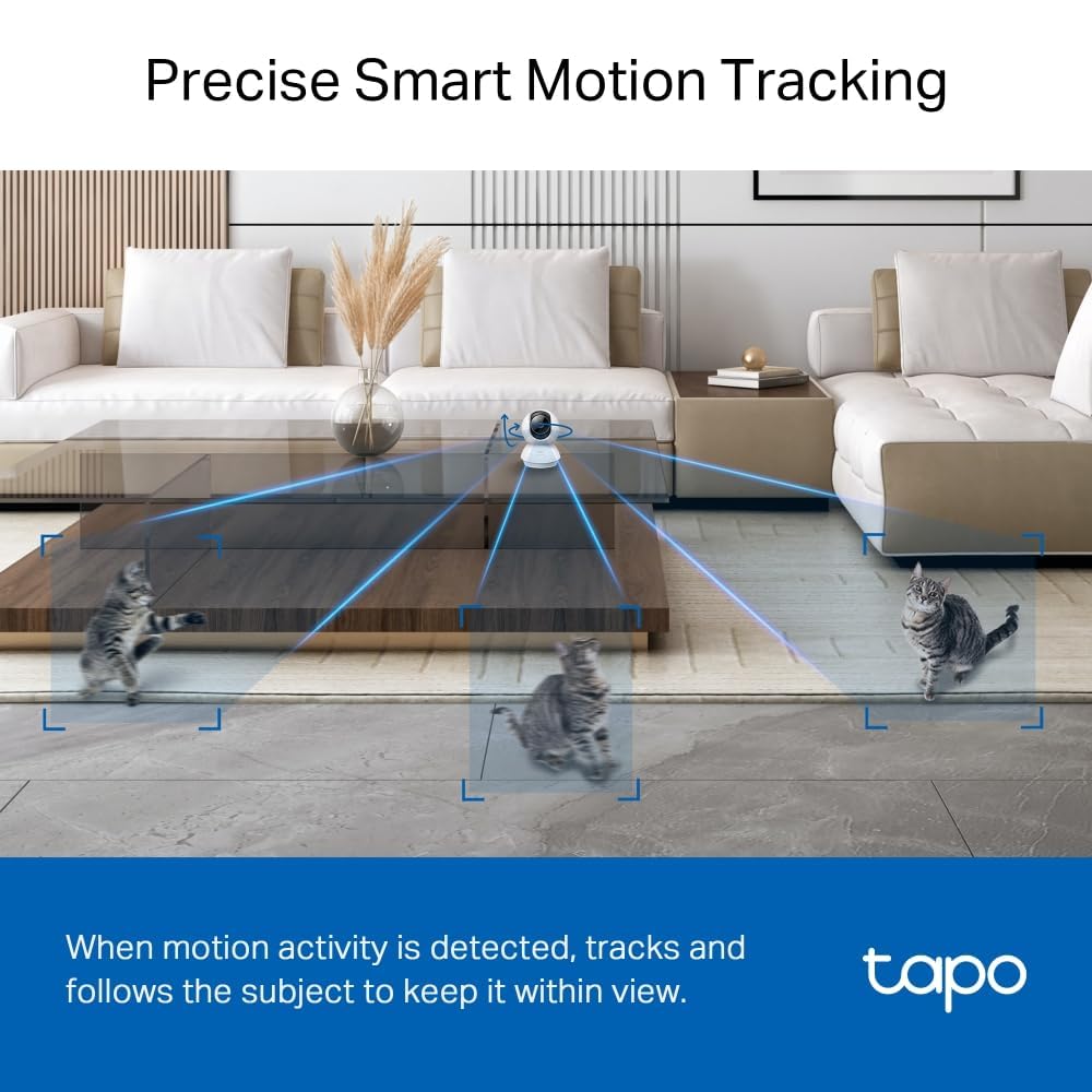 Tapo C230 3K 5MP Indoor Camera, Smart AI Detections - Person Pet Baby Cry, Pan/Tilt 360° View, Security Carmera No Monthly Fee, Enhanced Night Vision, Two-way Audio, Works with Alexa & Google