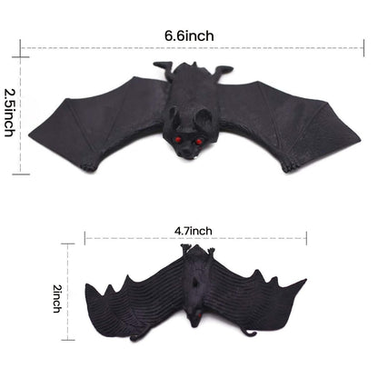 BigOtters 12pcs Halloween Hanging Fake Bats, Halloween Decorations Rubber Vampire Bats Wall Decor for Haunted House Party
