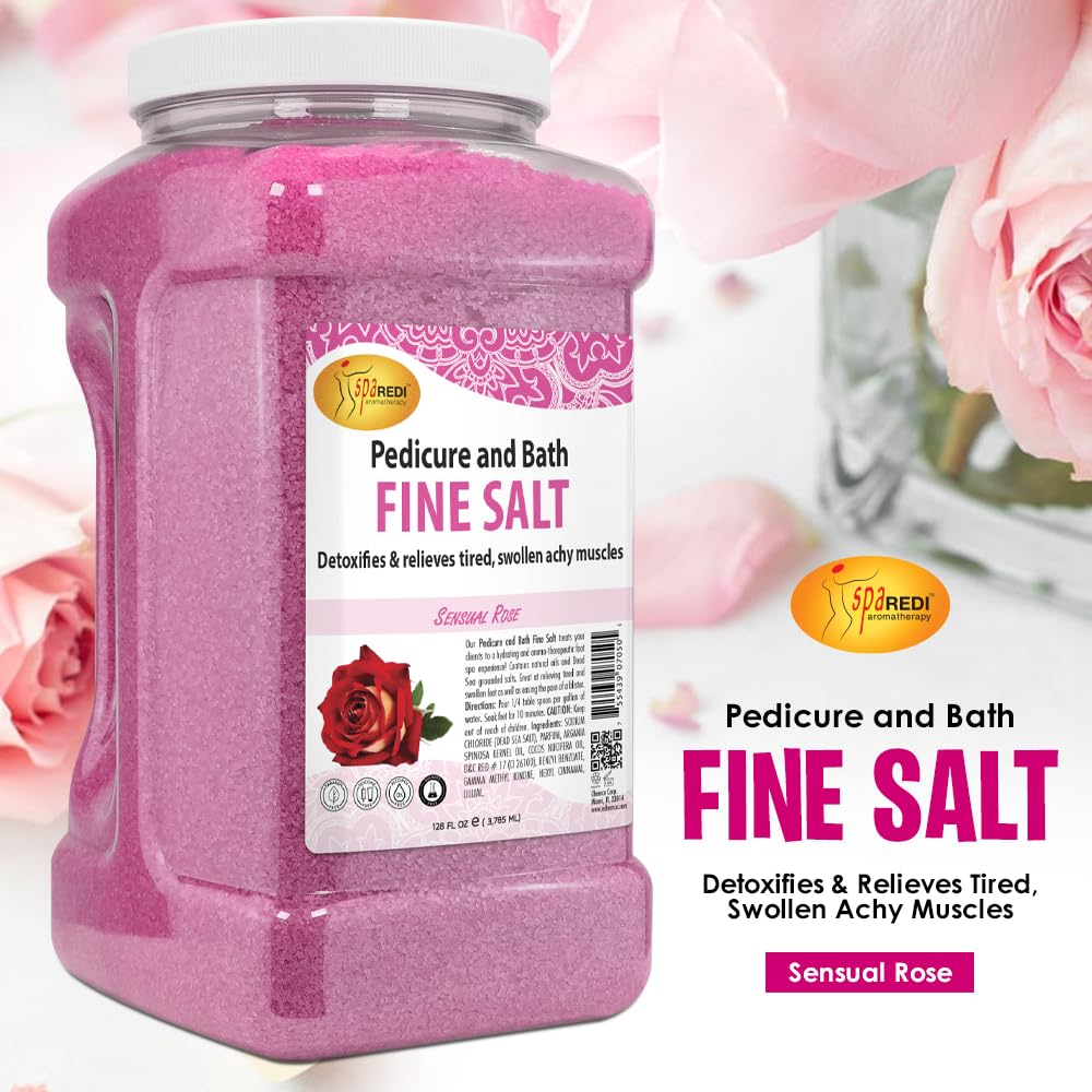 SPA REDI - Detox Foot Soak Pedicure and Bath Fine Salt, Lavender and Wildflower, 128 Oz - Made with Dead Sea Salts, Argan Oil, Coconut Oil, and Essential Oil, Hydrates, Softens and Moisturizes