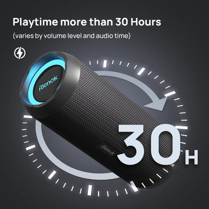 RIENOK Bluetooth Speaker Portable Wireless, 30W Enhanced Bass, IPX7 Waterproof, Bluetooth 5.3, Outdoor Speaker for Travel and Sport