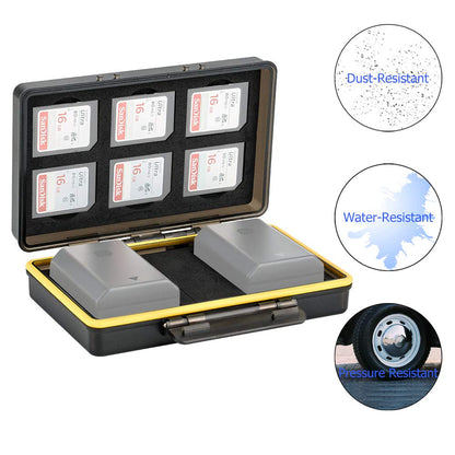 JJC SD Card Holder Case for 6 SD SDHC SDXC Memory Cards with 2 Slots for Canon LP-E6 LP-E6N on 5D Mark IV III II 5Ds 5DsR 6D 6D Mark II 7D 7D mark III II 80D 70D 60D