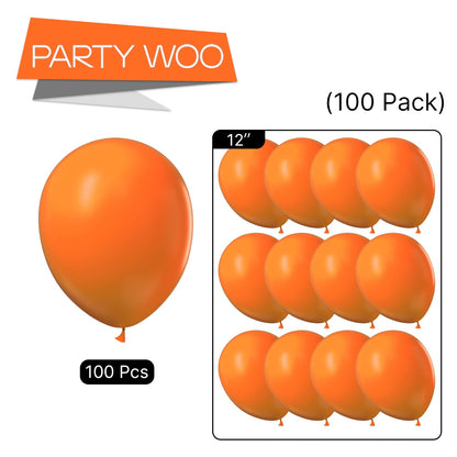 PartyWoo Orange Balloons 100 pcs 12 Inch Pumpkin for Thanksgiving Fall Balloons Halloween Little Cutie Baby Shower Birthday Graduation Party Decorations Orange-Y9