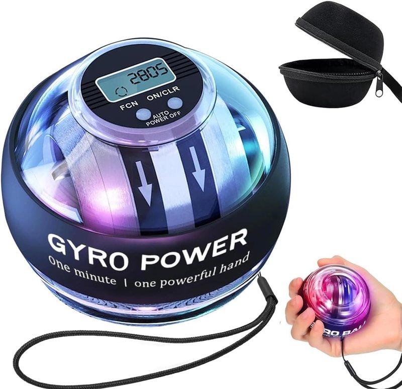 Keoshiga Torque Ball with Counter - Curaball Self-Starting Wrist Gyro Ball Hand Exerciser Grip Strength Trainer, Auto-Start Colorful Lighting