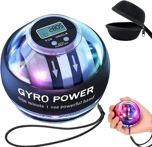 Keoshiga Torque Ball with Counter - Curaball Self-Starting Wrist Gyro Ball Hand Exerciser Grip Strength Trainer, Auto-Start Colorful Lighting