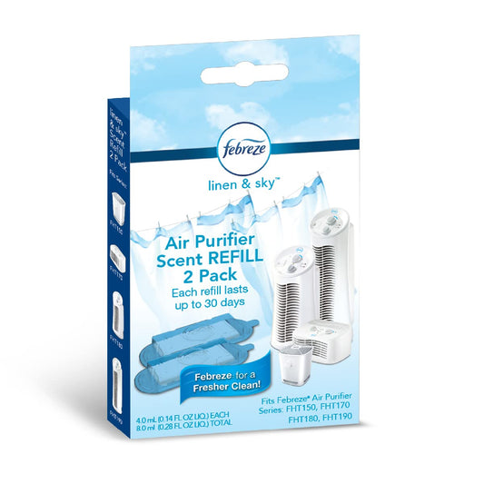 Febreze Linen & Sky Air Purifier Scent Refill Cartridge, 2-Pack, White, 2 Count