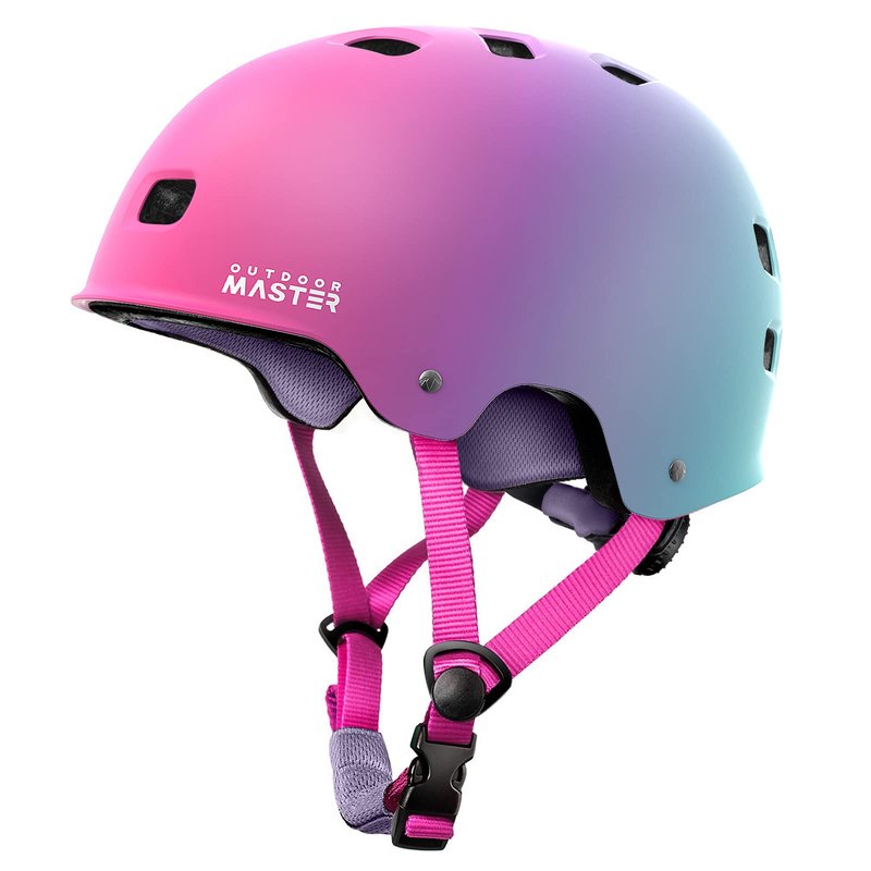 OutdoorMaster Skateboard Cycling Helmet - Two Removable Liners Ventilation Multi-Sport Scooter Roller Skate Inline Skating for Kids, Youth & Adults - XS - Sorbet