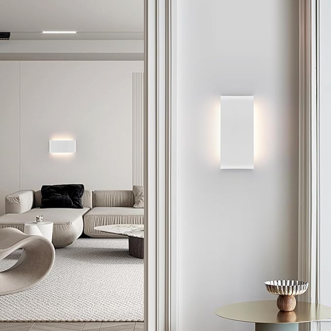 Mille Luckiole 15Inch Bathroom Vanity Mirror Light,Dimmable 3000K-6500K 5 Color Selectable Hallway LED Wall Light,Modern LED Sconce Wall for Stairwell,Bedroom,20W White 4Pack Up and Down Led Wall Lamp