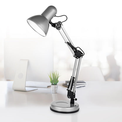 Status Valencia Desk Lamp | Angled Desk Light | Silver Desk Lamp | Study, Office, Bedroom | SADL2429AESC16