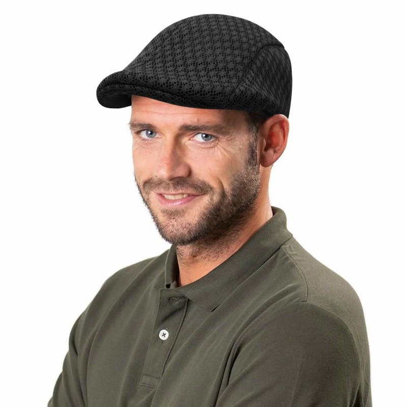 Xinveen 2 Pack Men's Mesh Cap Breathable Summer Newsboy Hat Beret Ivy Cap Irish Hiking Fisherman Hats