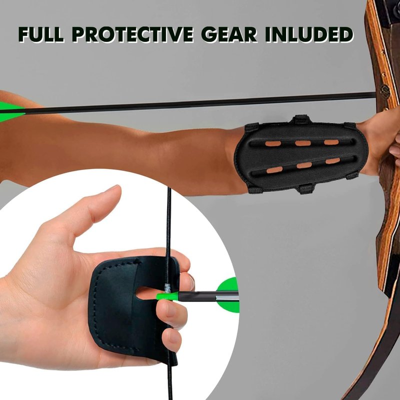 Samick Sage Recurve Bow and Arrow Set - 62-Inch Takedown Archery Kit with 6 Arrows, Quiver, & Accessories for Adults