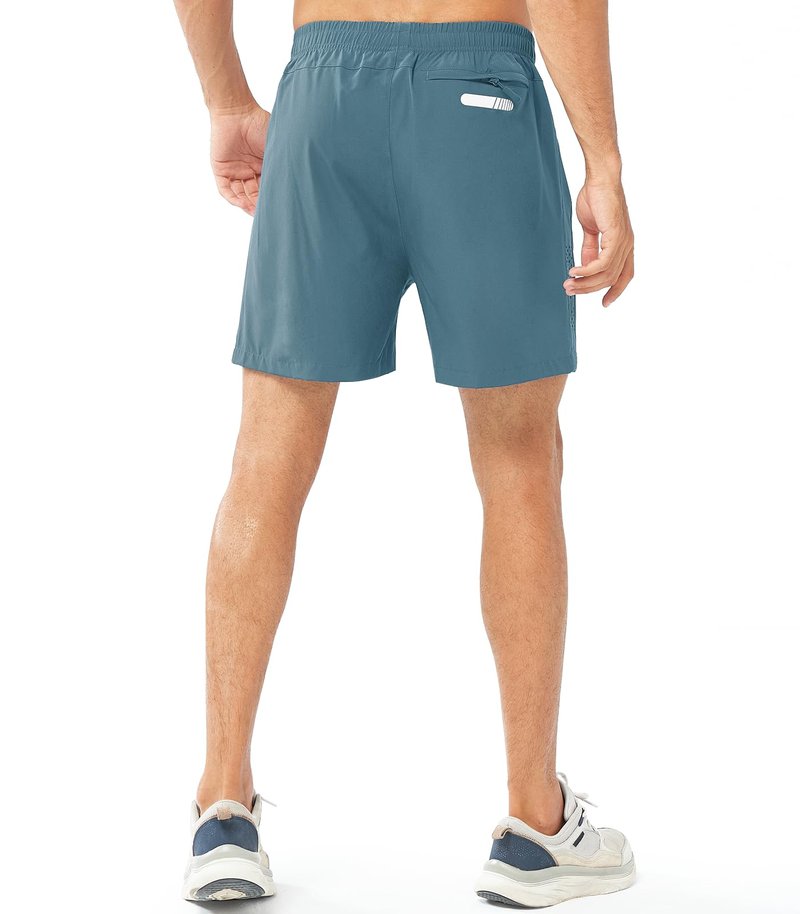 NORTHYARD Men's Athletic Running Shorts Gym Workout 7"/9"/5" Quick Dry Lightweight Sports Basketball Tennis 3 Zipper Pockets GREYBLUE-5inch 2XL