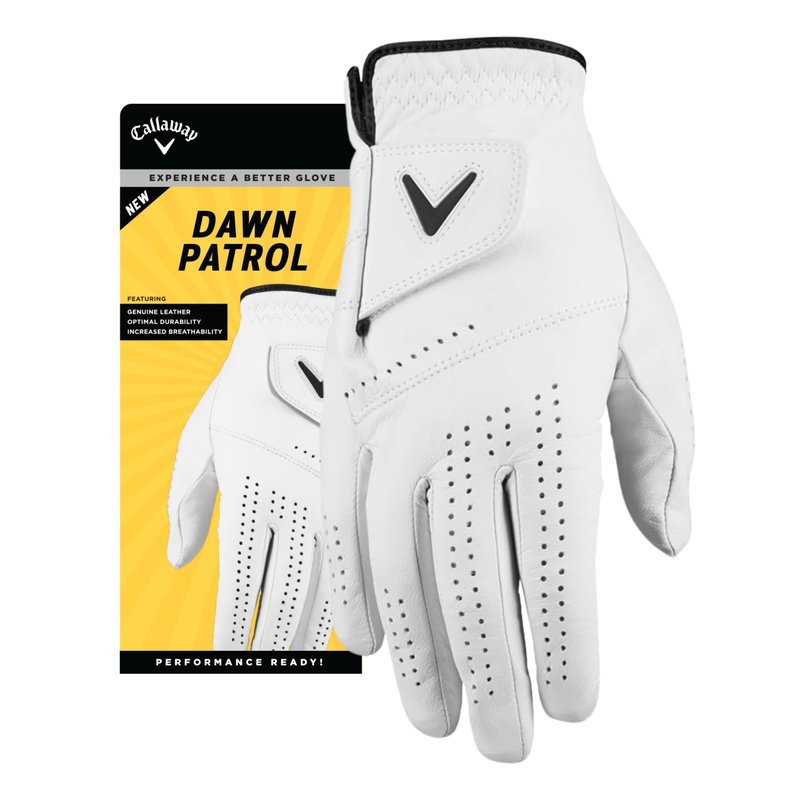 Callaway Golf Dawn Patrol Glove (Worn on Right Hand, White 2024, Medium, Ladies)