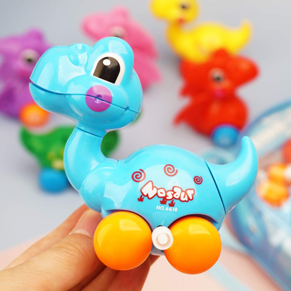 Dinosaur Toys - 6 Pack Wind Up Pull Back for 3-6 Years Old Girls Toddlers Boys, Birthday Party Supplies Favors With Backpack