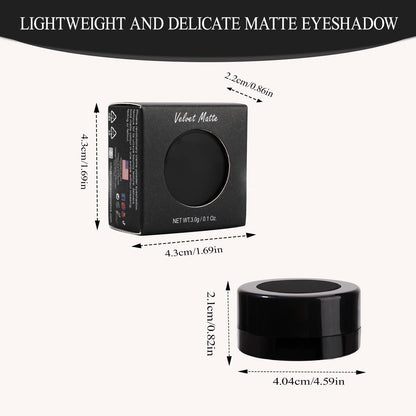 FIVEFULU Single Black Eyeshadow, Pressed Powder Matte Eye-Shadow Palette Make-up, Blendable Long Lasting High Pigment Black Eye Makeup Halloween Paint & Face Body Paint