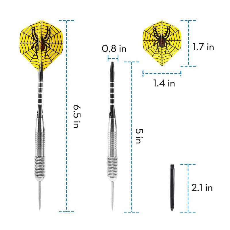 Accmor Steel Tip Darts Set, 26G Professional Darts, Metal Tip Darts with Aluminum Shafts, Copper Tungsten Barrels, Steel Tip Darts with Case,Black