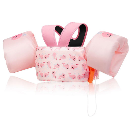 MoKo Swim Arm Band for Kids 20-30-40-50lbs, Toddler Swim Vest Cute Cartoon Swimming Wings Pool Floats Sleeve Children Water Sports Learning Swim Training Equipment, Pink Whale