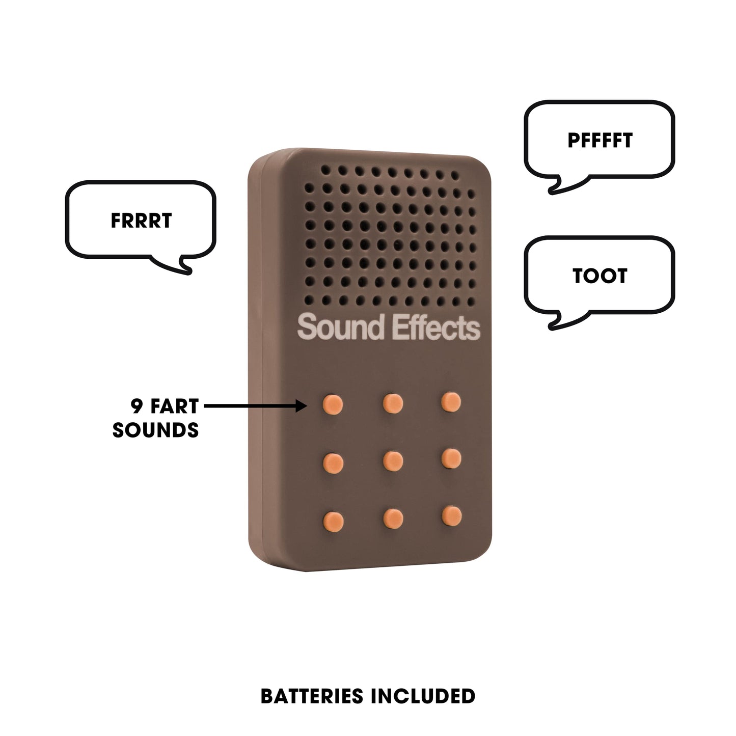 NPW Fart Fanfare Sound Machine, Portable Fart Noise Maker, Novelty Prank Gift for Kids & Adults, Funny Sound Machine with 9 Sound Effects, Battery Included