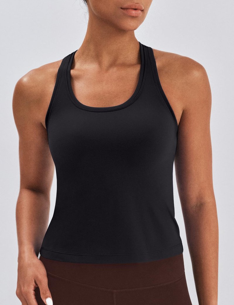 K-Swiss Women's Yoga Tank Tops - Wortkout Top Racerback Sleeveless Waist-Length Slim Fit Gym Athletic Tanks