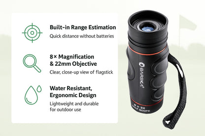 Barska Blueline 8x22 Waterproof Golf Scope Monocular with Built-in Internal Distance Reticle