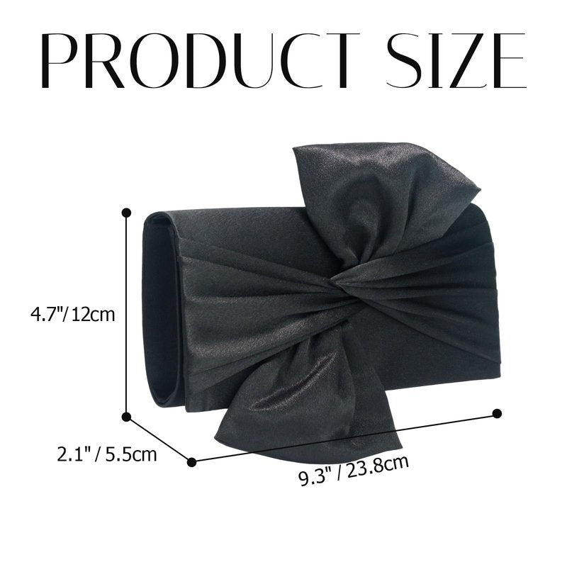 Nefokfdus Satin Evening Bag Bow Flap Clutch Purse for Women,Elegant Clutch Handbag for Formal/Party/Prom/Wedding