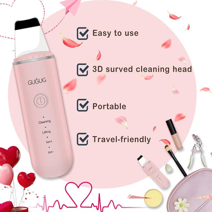 GUGUG Skin Scrubber Face Spatula Skin Spatula Pore Cleaner Blackhead Remover Tools for Facial Deep Cleansing-4 Modes -White