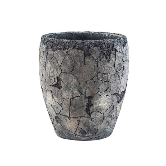 BRAGUE Gray Crackled Aged Cement Planter, Unique Planter for Indoor and Outdoor Home Garden Decoration, Plant Container (Color : Gray, Size : 26 * 29cm)