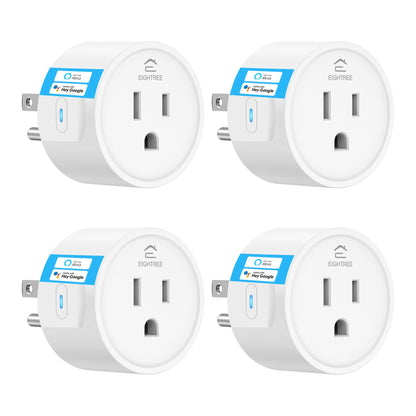 EIGHTREE Smart Plug, Smart Plugs That Work with Alexa and Google Home, Compatible with SmartThings, Smart Outlet with WiFi Remote Control and Timer Function, 2.4GHz Wi-Fi Only, 4 Packs